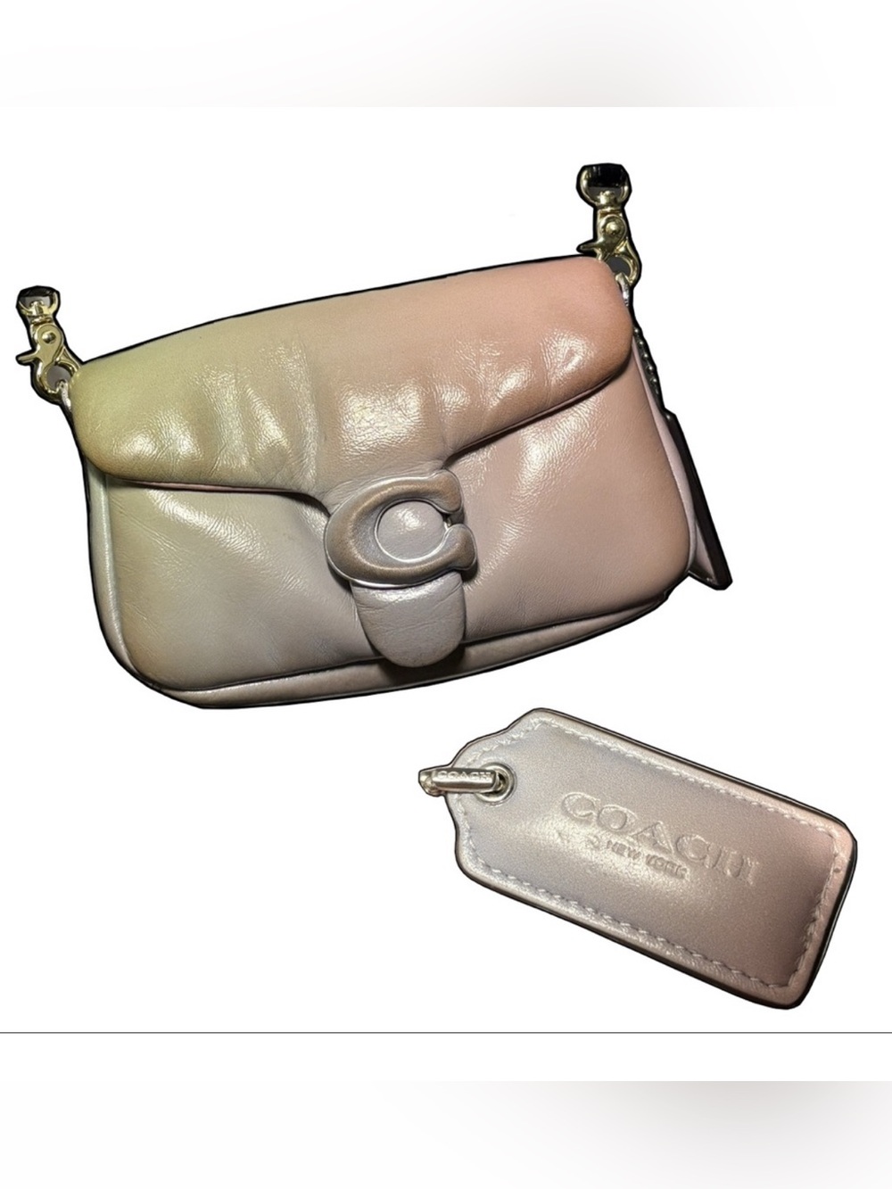Coach Deadstock Rare Pillow Tabby Pastel Pink + Blue Ombré 18 Shoulder Bag